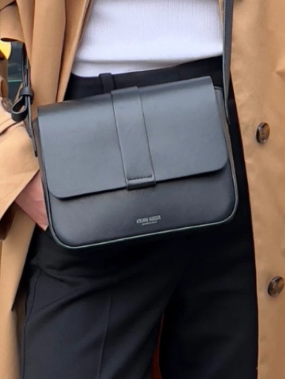 Ateliers Auguste Mini Monceau Crossbody Bag Purse Black Smooth Leather